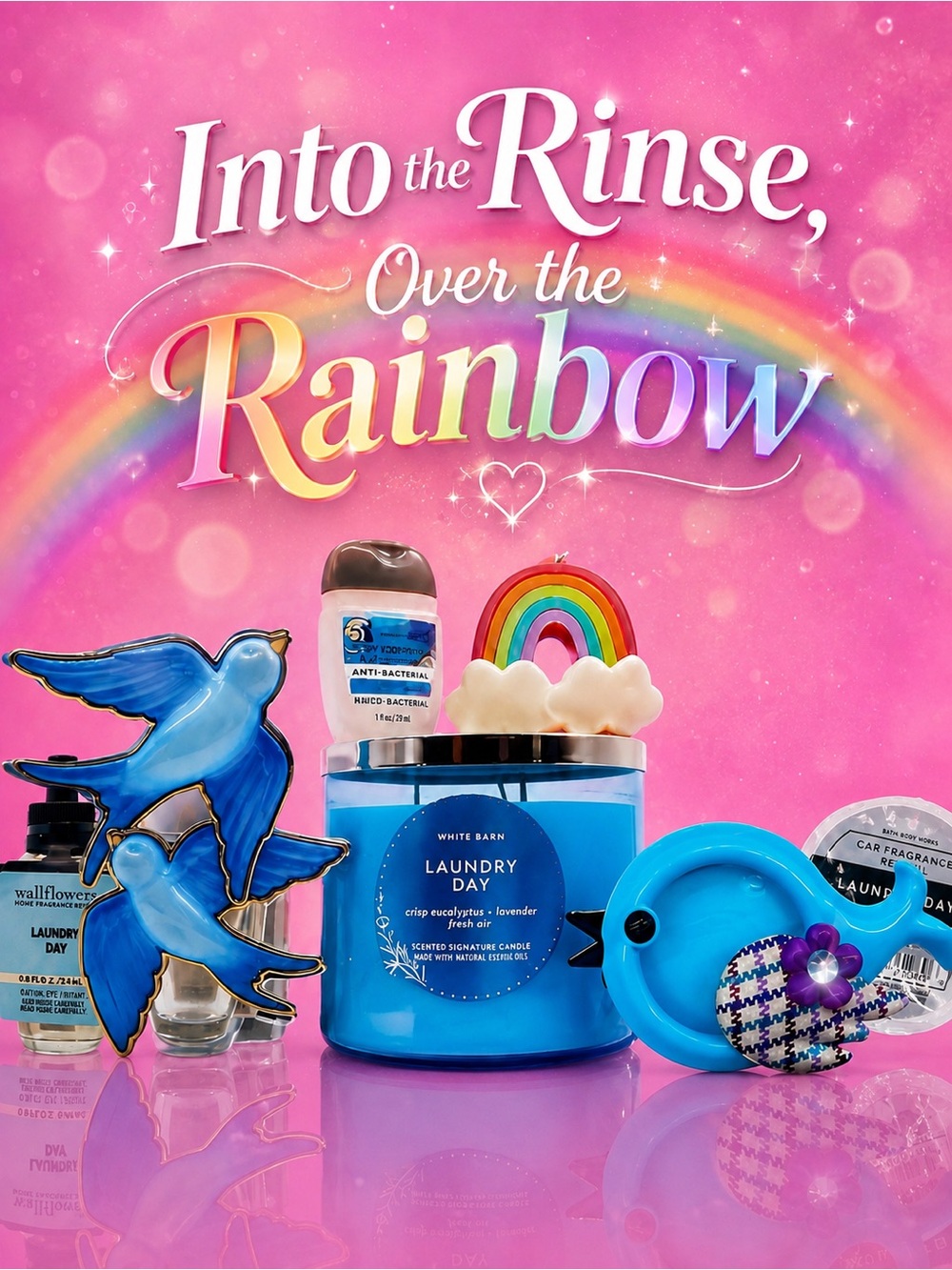 Bath & Body Works Laundry Day 7 Pc Scentportable Rainbow Gift Set